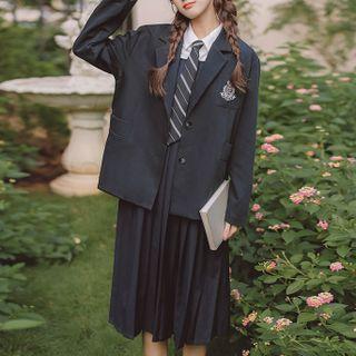 Shirt / Striped Neck Tie / Badge Embroidered Blazer / Overall Dress (various Designs)