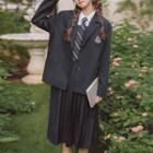 Shirt / Striped Neck Tie / Badge Embroidered Blazer / Overall Dress (various Designs)