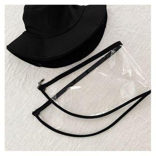 Detachable Lucite-panel Bucket Hat (anti-corona) Black - One Size
