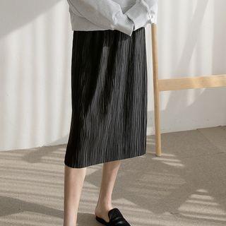 Crinkled Midi H-line Skirt