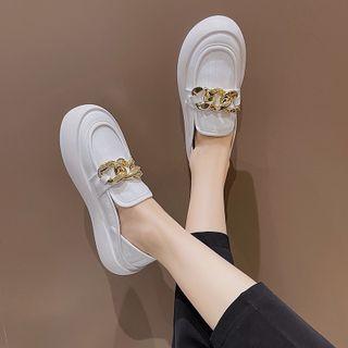 Platform Metal Accent Loafers