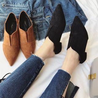 Faux-suede Pointed Flats