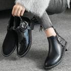 Block Heel Contrast-trim Chelsea Boots