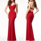 Halter Strappy Maxi Mermaid Evening Gown