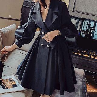 Long-sleeve Double-breasted Dress Coat