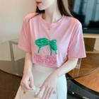 Short-sleeve Bead Cherry T-shirt