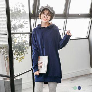 Brushed Longline Hooded Top
