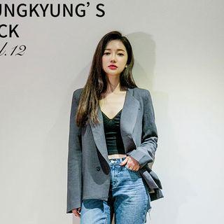 Dip-back Double-breasted Blazer