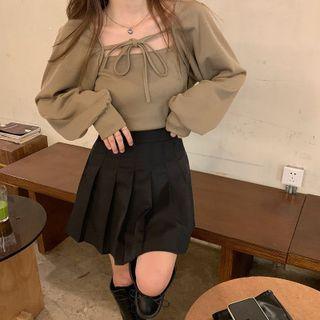 Set: Camisole Top + Tie-strap Shrug