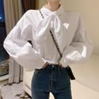 Bow Blouse White - One Size
