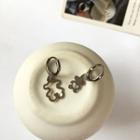 Non-matching Alloy Bear Dangle Earring 1 Pair - Silver - Earrings - One Size