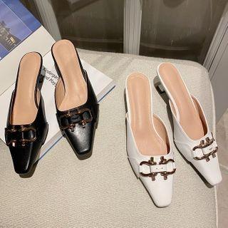 Kitten Heel Chained Mules