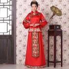 Embroidered Long-sleeve Chinese Wedding Cheongsam