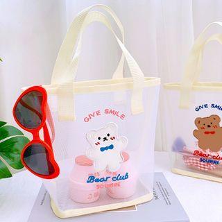 Bear Applique Beach Bag