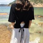 Short-sleeve Drawstring Back T-shirt
