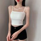 Plain Cropped Camisole Top White - One Size