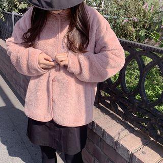 Long-sleeve Shearling Jacket Pink - One Size