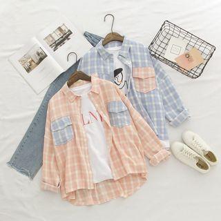 Dip-back Checked Shirt