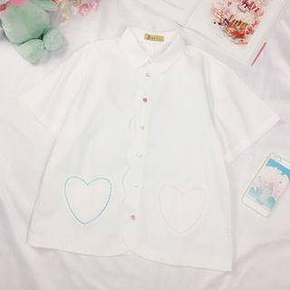 Short-sleeve Heart Pocket Shirt