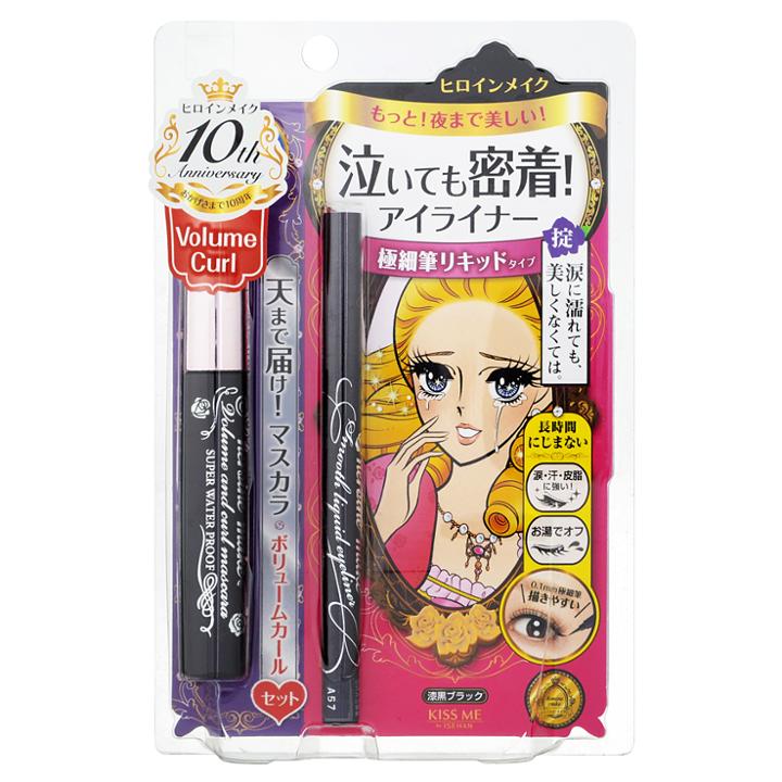 Isehan - Heroine Make Mascara Kit (volume Curl): Mascara 6g + Eyeliner 0.4ml 2 Pcs