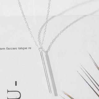 925 Sterling Silver Bar Drop Necklace Silver - One Size