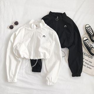 Long-sleeve Drawstring Cropped Jacket