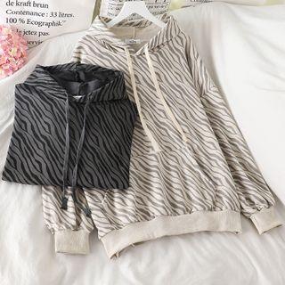Zebra Print Loose-fit Hoodie - 2 Colors