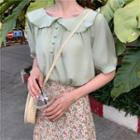 Ruffle Short-sleeve Top / Floral Skirt