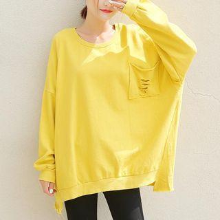 Pocketed Ripped Pullover