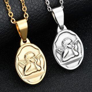 Angel Disc Pendant Necklace