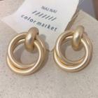 Hoop Earring 1 Pair - Silver Needle - Gold - One Size