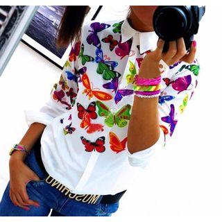 Butterfly Long-sleeve Blouse