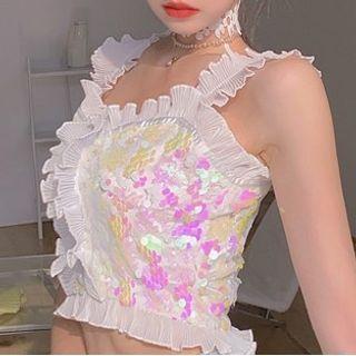Ruffled Smocked Camisole Top