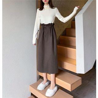 High-waist Drawstring Skirt
