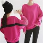Drop-shoulder Contrast-trim Sweatshirt