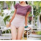 Set: Strappy Swimsuit + Crop Top
