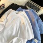 Short-sleeve Cube Embroidered T-shirt