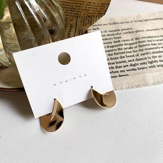 Alloy Disc Earring Dark Gold - One Size