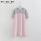 Mock Two-pieces T-shirt Dress