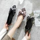 Bow-accent Embellished Pointed Flats