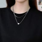 Set: Cube Pendant Stainless Steel Necklace + Stainless Steel Necklace