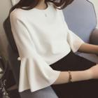 Pearl-detail Elbow Sleeve Blouse