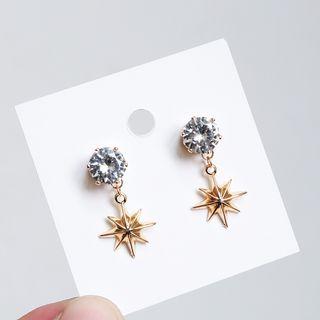 Rhinestone Sun Dangle Earring As Shown In Figure - One Size