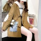 Cable Knit Frog Buttoned Jacket