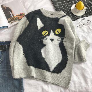 Cat-patterned Sweater