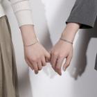 Set Of 2: Couple Matching Sterling Silver Bracelet
