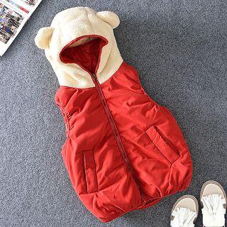 Ear Detail Hooded Padded Vest