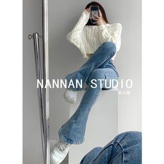 High-waist Skinny Boot-cut Jeans