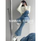 High-waist Skinny Boot-cut Jeans