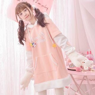 Rabbit Print Hoodie Dress